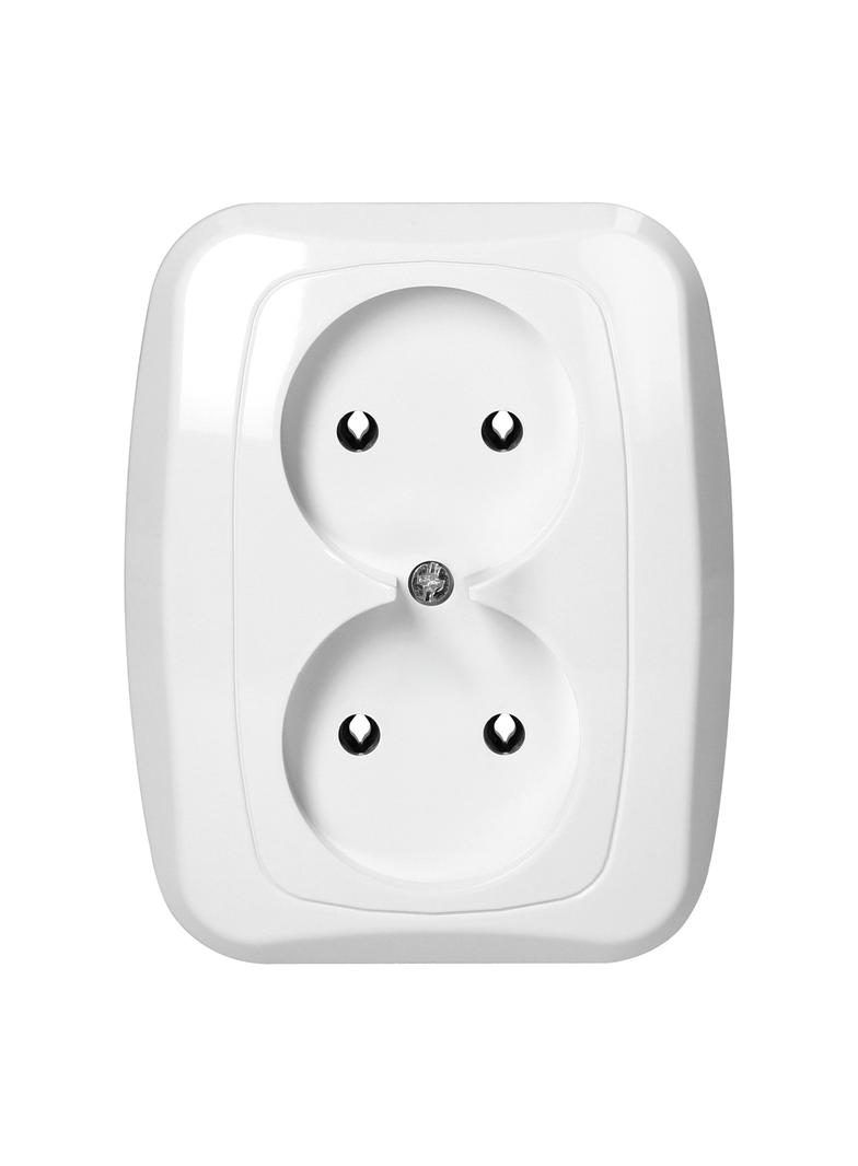Gniazdo podwójne podtynkowe 2x2p 16A, 250V, ATUT, biały PT-5A BIAŁY ORNO