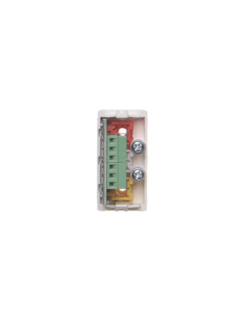 Simon Connect Płytka K45/2 złącz 3x RCA (CINCH) 225x45mm + wkłady zaciski śrubowe czysta biel K105B/9 KONTAKT