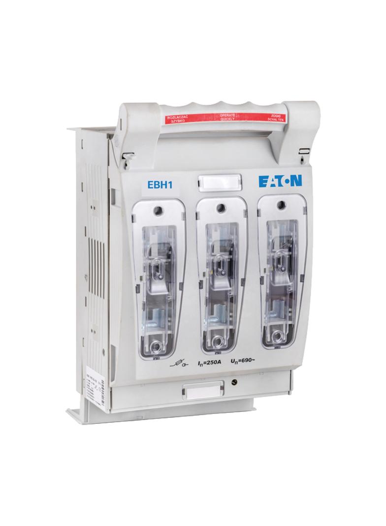 Rozłącznik bezp. poziomy 400A AC 690V NH2 AC23B 3P IEC montaż na płycie montaż śrub. (M10) EBH2O3TM1