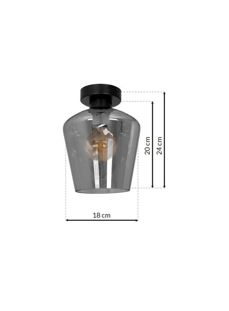 Milagro plafon Santiago Smoked E27 czarny MLP6603
