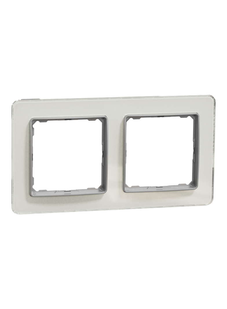 Sedna Design & Elements Ramka podwójna szkło białe efekt szkła SDD360802 SCHNEIDER