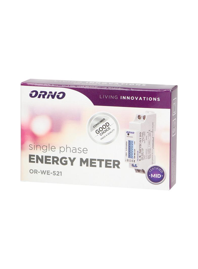 1-fazowy licznik energii elektrycznej 40A MID wyjście impulsowe podświetlenie 1 moduł DIN TH-35mm OR