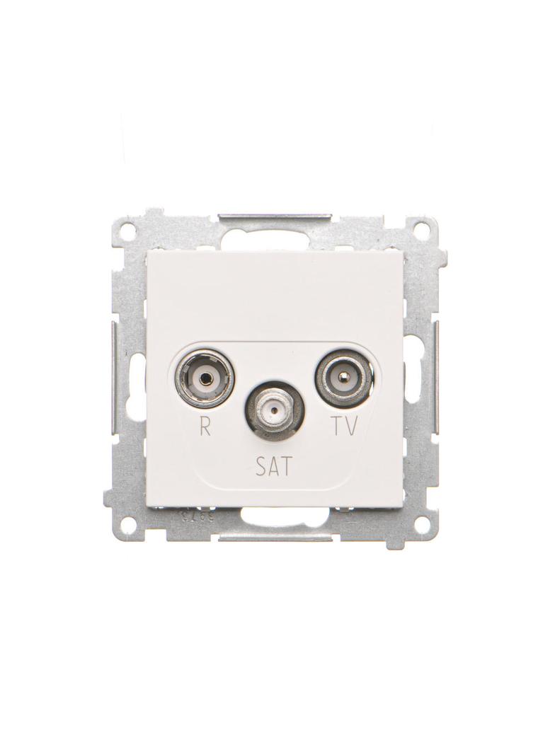 Simon 55 Gniazdo antenowe R-TV-SAT przelotowe 7dB 1x Wejście: 5 MHz÷2,4 GHz Biały mat