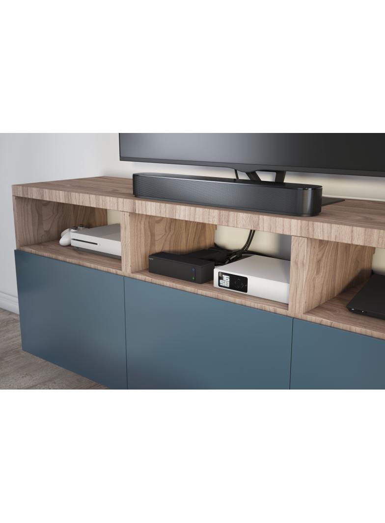 PRZEDŁUŻACZ DO KĄCIKA TV, 4X2P+Z + 4X2P, Z OGRANICZNIKIEM PRZEPIĘĆ, Z PRZEWODEM 2.0 METRA 3X1.5 MM2