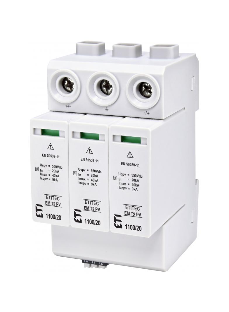 Ogranicznik przepięć T2 (C) - do systemów PV TEC EM T2 PV 1100/20 Y RC 002440624 ETI