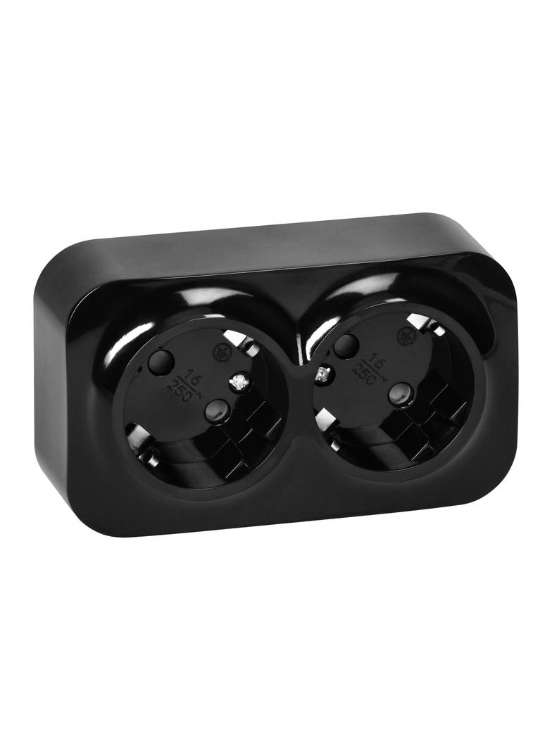 ToDo Gniazdo podwójne 2x2P+Z, 16A/230VAC, IP20,Schuko,Czarne10 sztuk