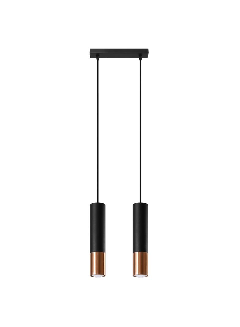 Sollux Lampa wisząca LOOPEZ 2 czarny/miedź