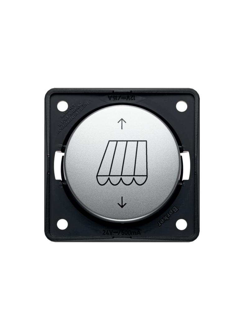 Integro Łącznik przyciskowy odwracający polaryzację z nadrukiem markizy i strzałek, chrom, mat lakie