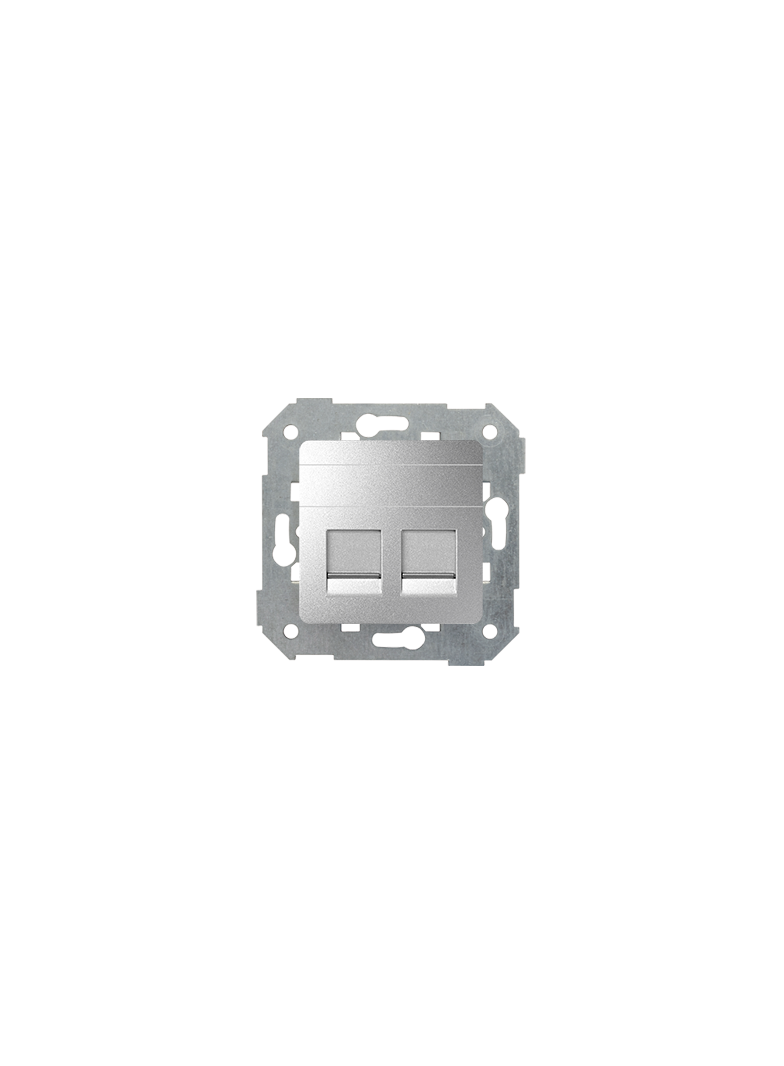 Simon 82 Pokrywa 2x gniazdo RJ45 płaska z żaluzjami aluminium 82006-93 KONTAKT