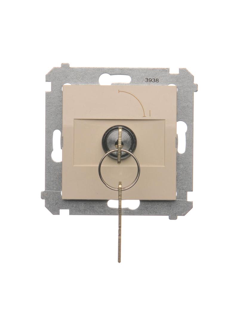 Łącznik na kluczyk pojedynczy jednobiegunowy 2 pozycyjny /0-I/ styk 1Z 5A 250V DW1K.01/41 KONTAKT