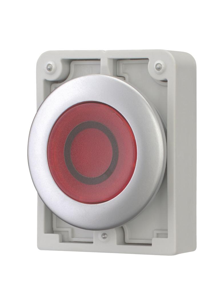 M30C-FDL-R-X0 Przycisk podświetlany 30mm płaski czerwony O z samopowrotem 182958 EATON
