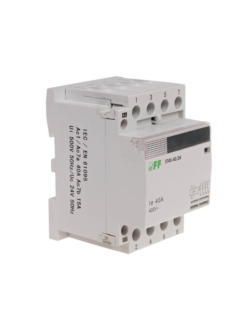 Stycznik modułowy, montaż na szynie styki 4NO, 40A