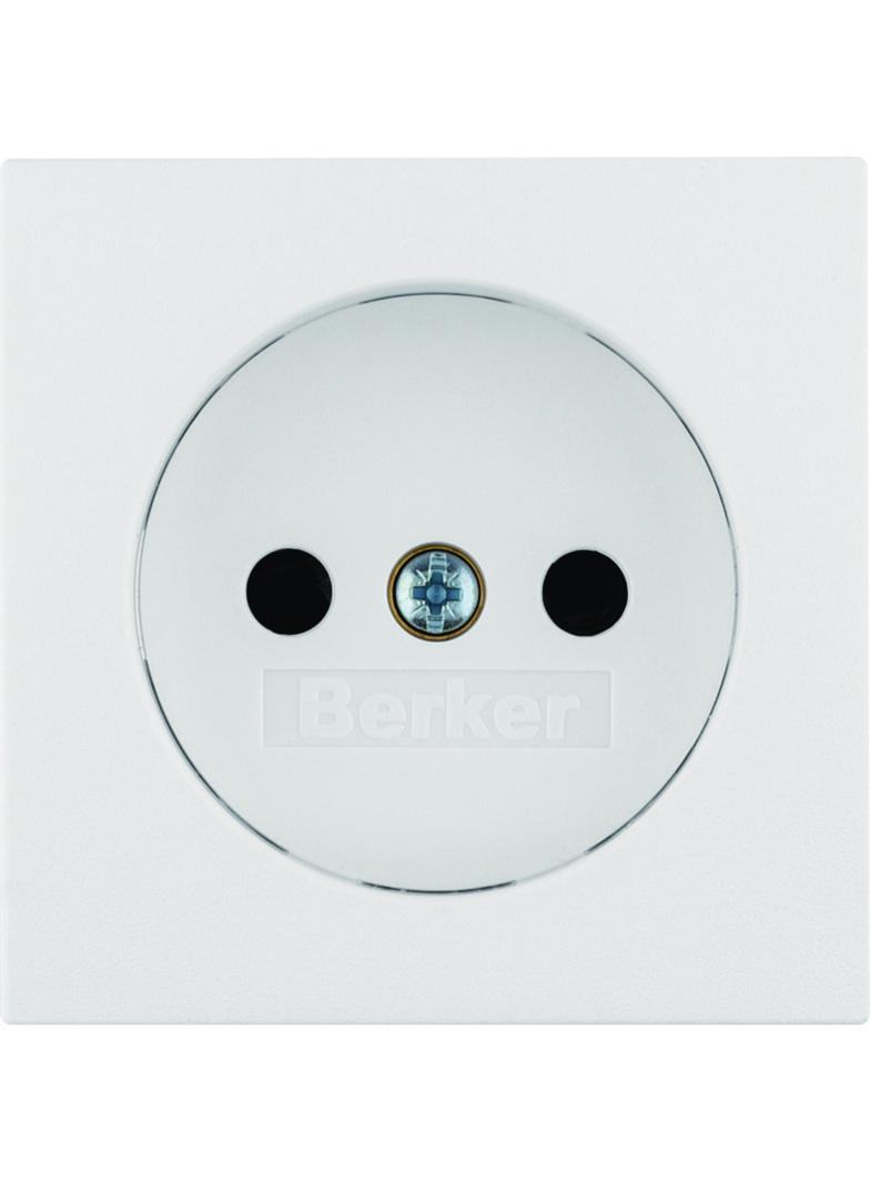 BERKER B.3/B.7 Płytka czołowa do gniazda bez uziemienia biały 3967331909 HAGER