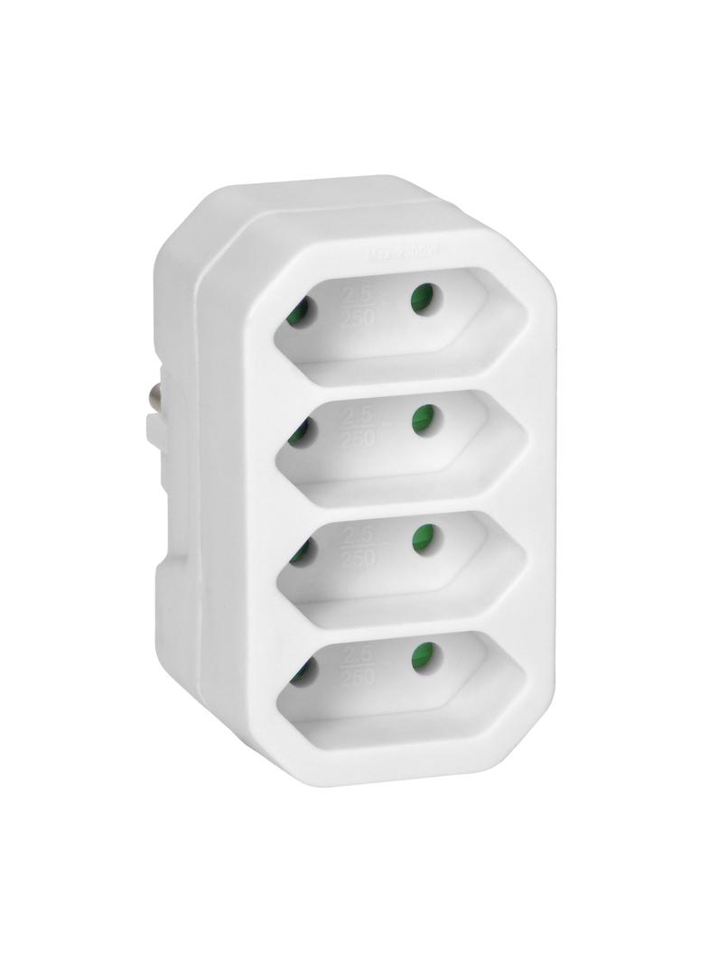 Rozgałęźnik 4x2P euro biały 20 sztuk OR-AE-13279/W/20 ORNO