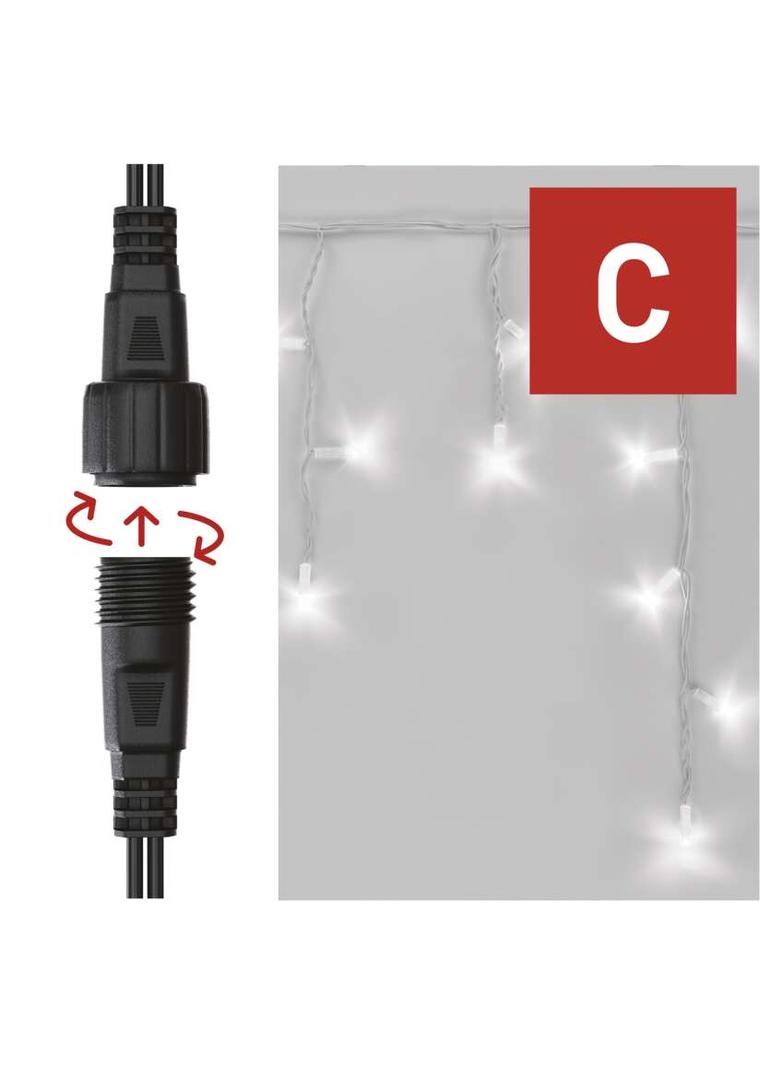 Oświetlenie łączone Profi sople 50 LED 3m zimna biel biały przewód IP44 timer D2CC02 EMOS