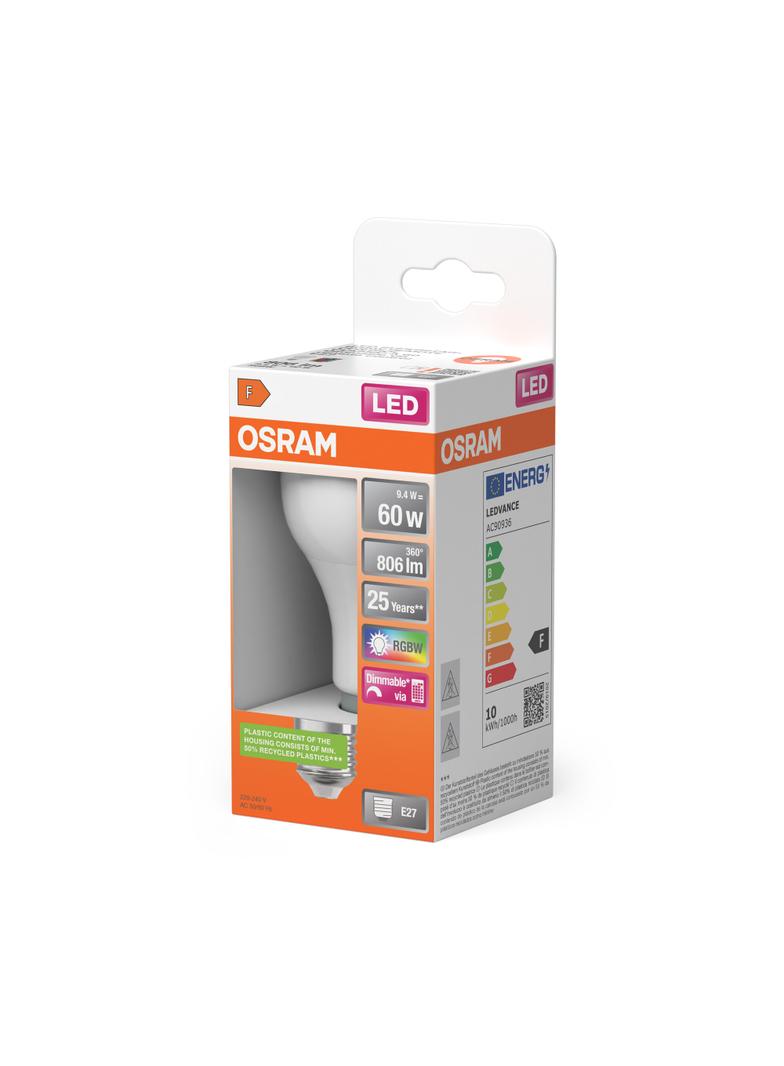 Żarówka LED 9W 60W E27 806lm OSRAM RGBW + PILOT