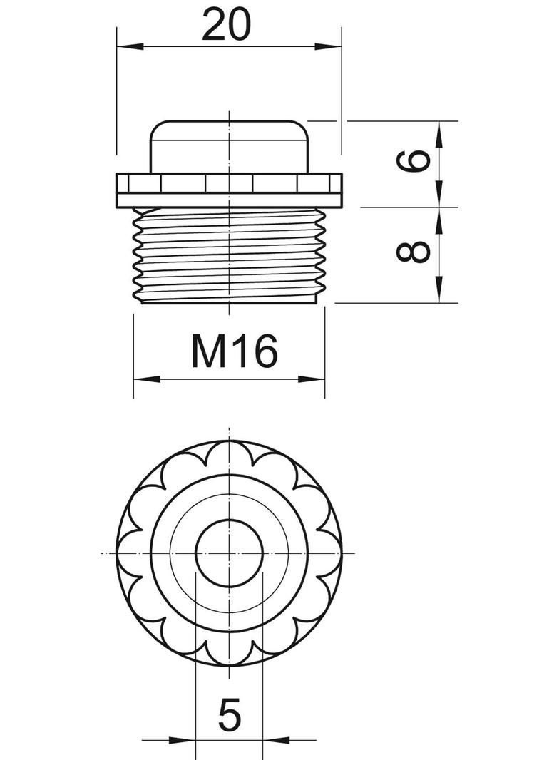 90 M, ZAŚLEPKI OTWARTE M16 J.SZ.