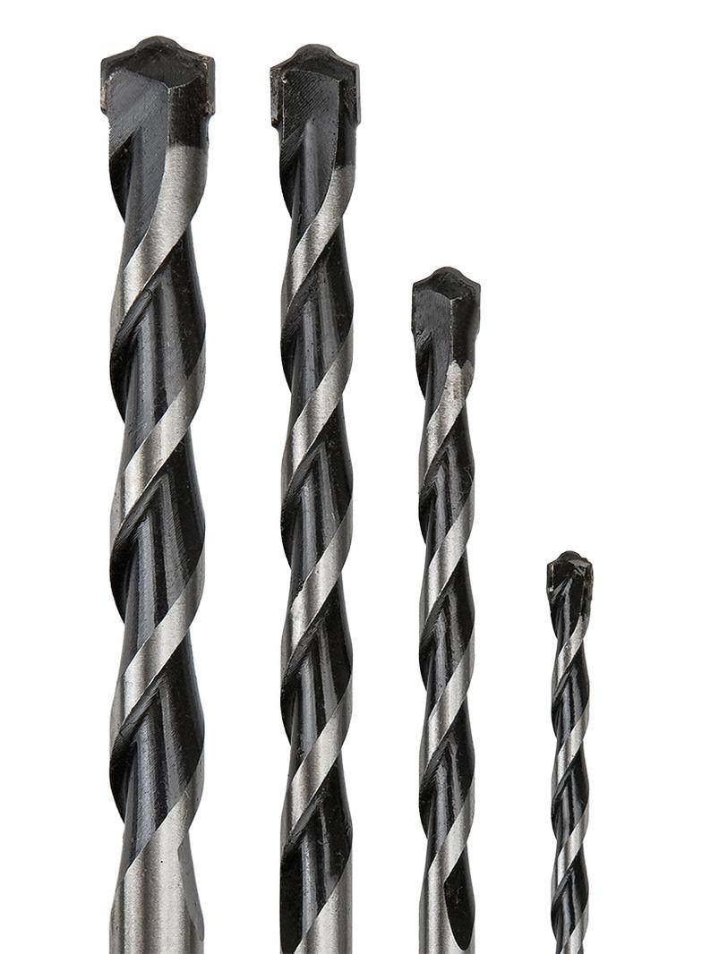 Wiertła do betonu 4-10 mm, zestaw 4 szt., końcówka motylkowa
