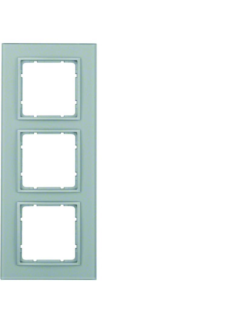 BERKER B.7 Ramka potrójna szkło aluminium/alu mat lakierowana 10136414 HAGER
