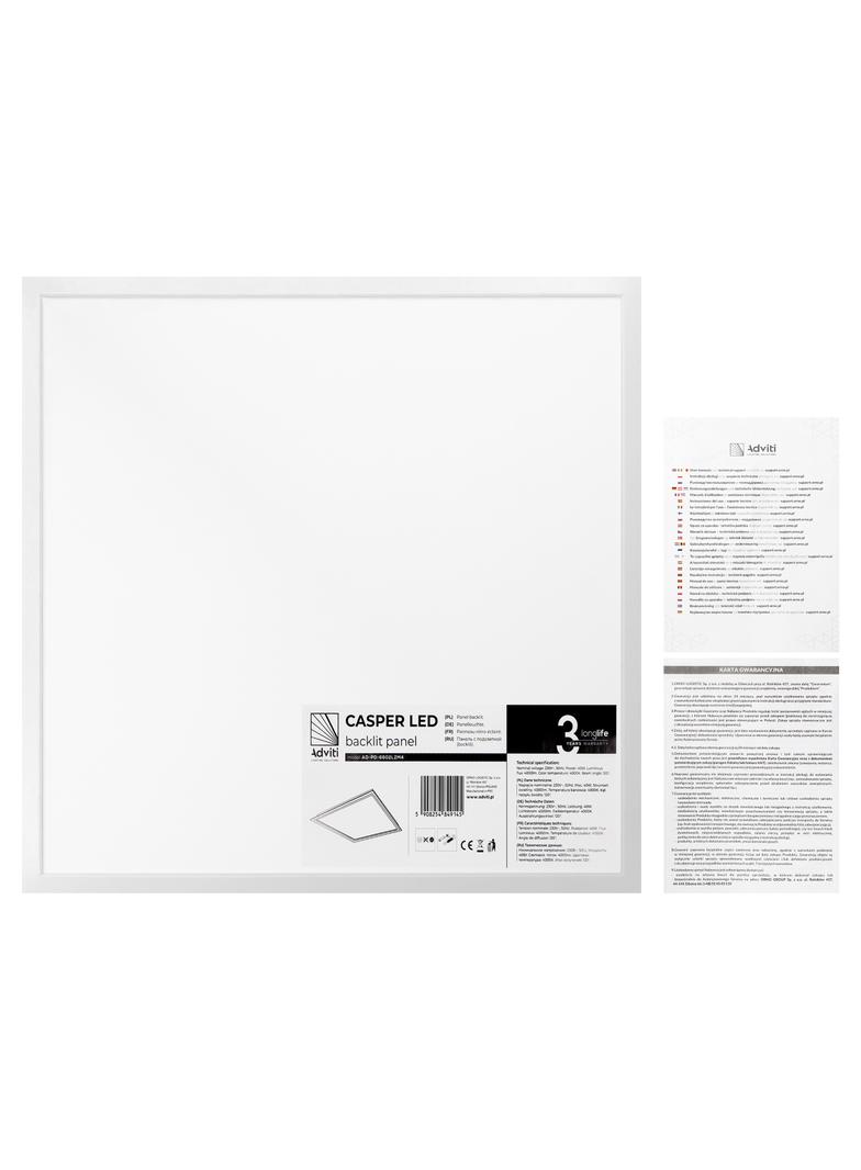 CASPER LED 40W panel typu backlit, 4000lm, IP20, 4000K