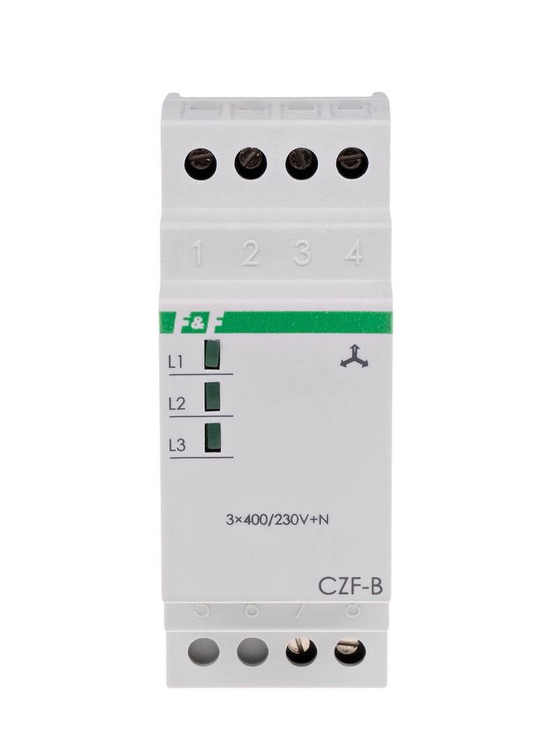 Mikroprocesorowy czujnik zaniku i asymetrii faz montaż na szynie DIN,True RMS CZF-B-TRMS F&F