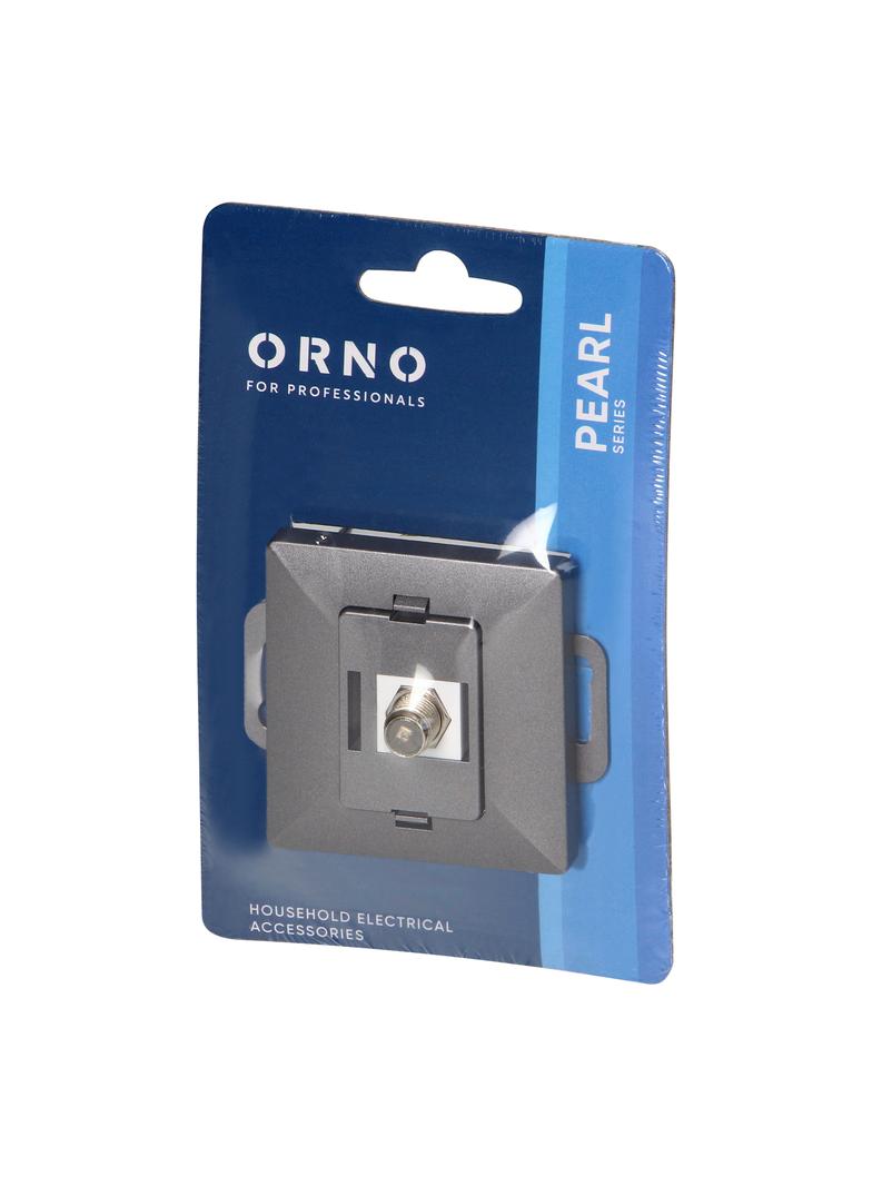 Gniazdo pojed. typu F Pearl, TV/F-F1/P1, antracyt OR-OE-7714/A ORNO
