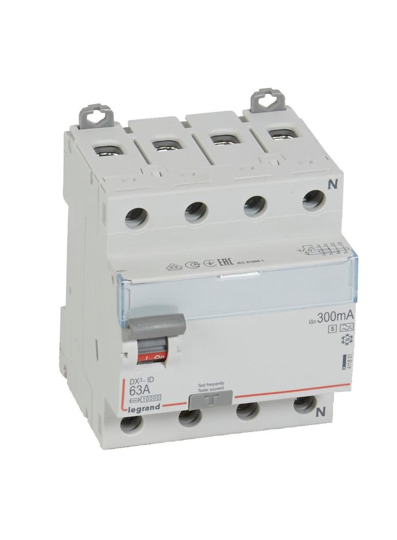 WYŁĄCZNIK RÓŻNICOWOPRĄDOWY P 304 4P 63A 300MA TYP A-S SERII DX3, Legrand