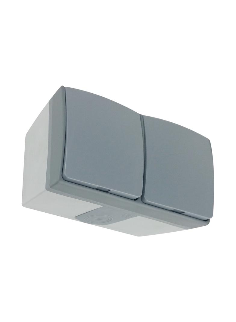 Gniazdo podwójne 2x2P+Z AQUATIC PRO IP55, 16A, 230V AC, Szaro-Grafitowy 5 sztuk OR-OE-7406/GR/5 ORNO