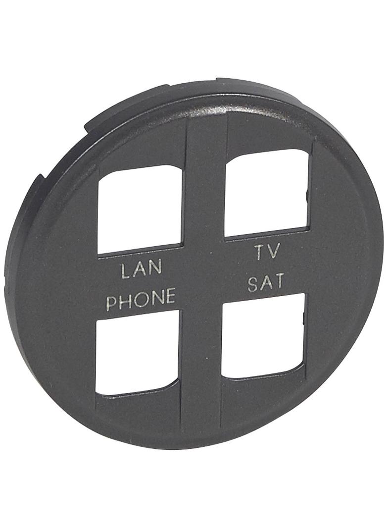 CELIANE - Plakietka do gniazd 4 x RJ 45 - STP kat. 6 grafitowa, Legrand