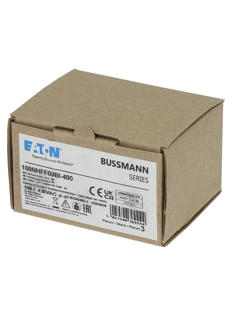 100NHFF00BI-400 Wkładka NH 100A 400V AC GFF Rozmiar 00 100NHFF00BI-400 EATON