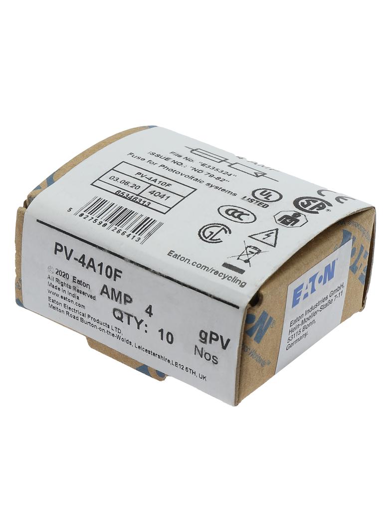 4AMP 1000VDC SOLAR FERRULE 10 X 38MM 4A 1000Vdc wkładka cylindryczna 10x38 do PV PV-4A10F EATON