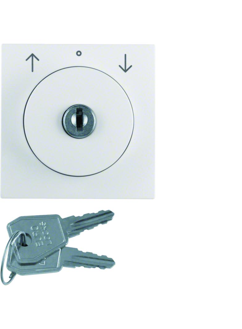 S.1/B.3/B.7 Płytka czołowa z zamkiem do łącznika żaluzjowego na klucz, biały