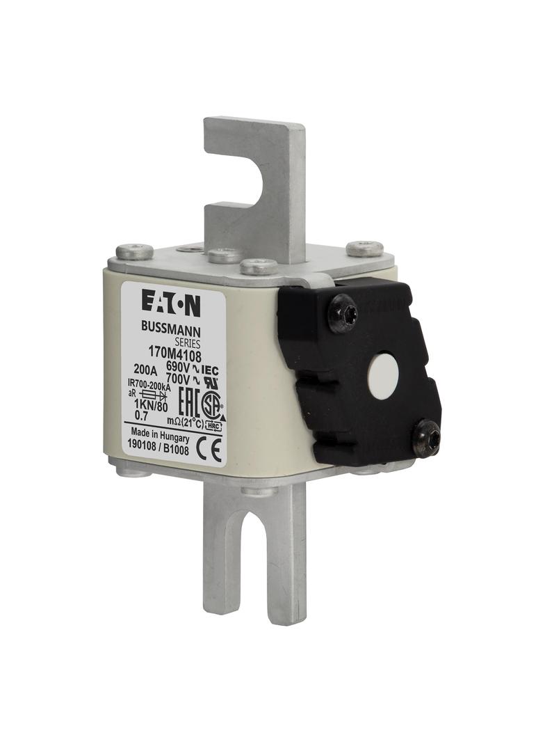 200A 690V 1KN/80 aR INDICATOR FUSE Wkładka szybka 200A AC 690V DIN 1 53x69x108 mm aR DIN 170M4108 EA