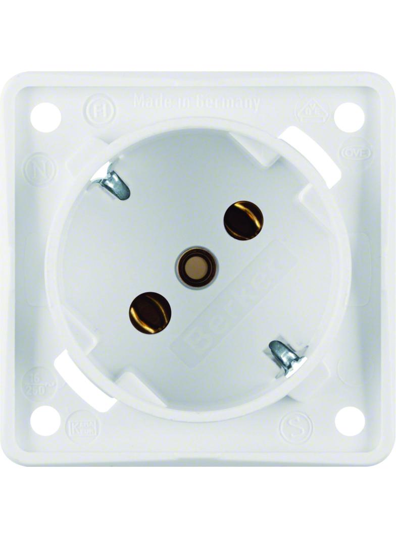 Integro Flow Gniazdo SCHUKO 45°, mechanizm biały