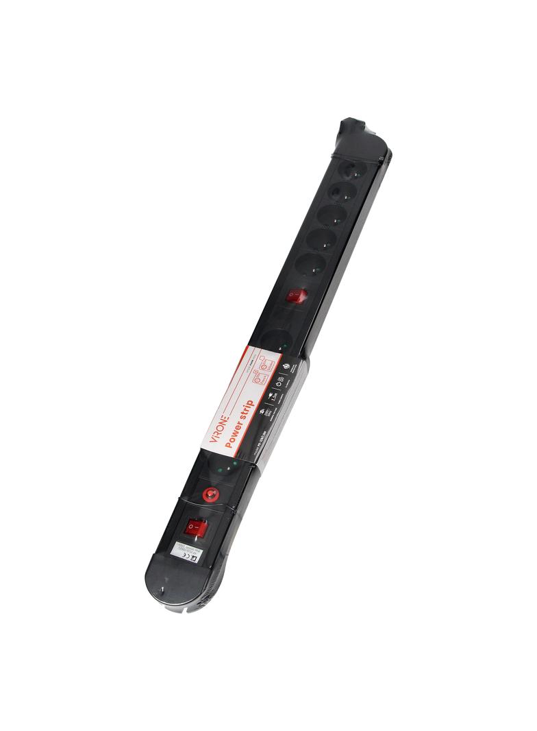 Listwa zasilająca 10 gniazd kabel 3x1,5mm2 długość 1,5m 2xWyłącznik podświetlany dwutorowy PS-3/B/1,