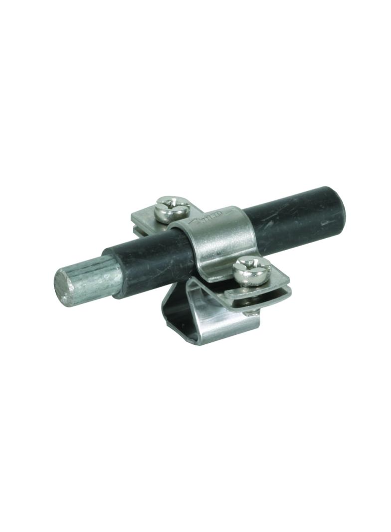 Wspornik DEHNhold do drutu w płaszczu PVC, 13 mm, z gwintem wewn. M8, NIRO