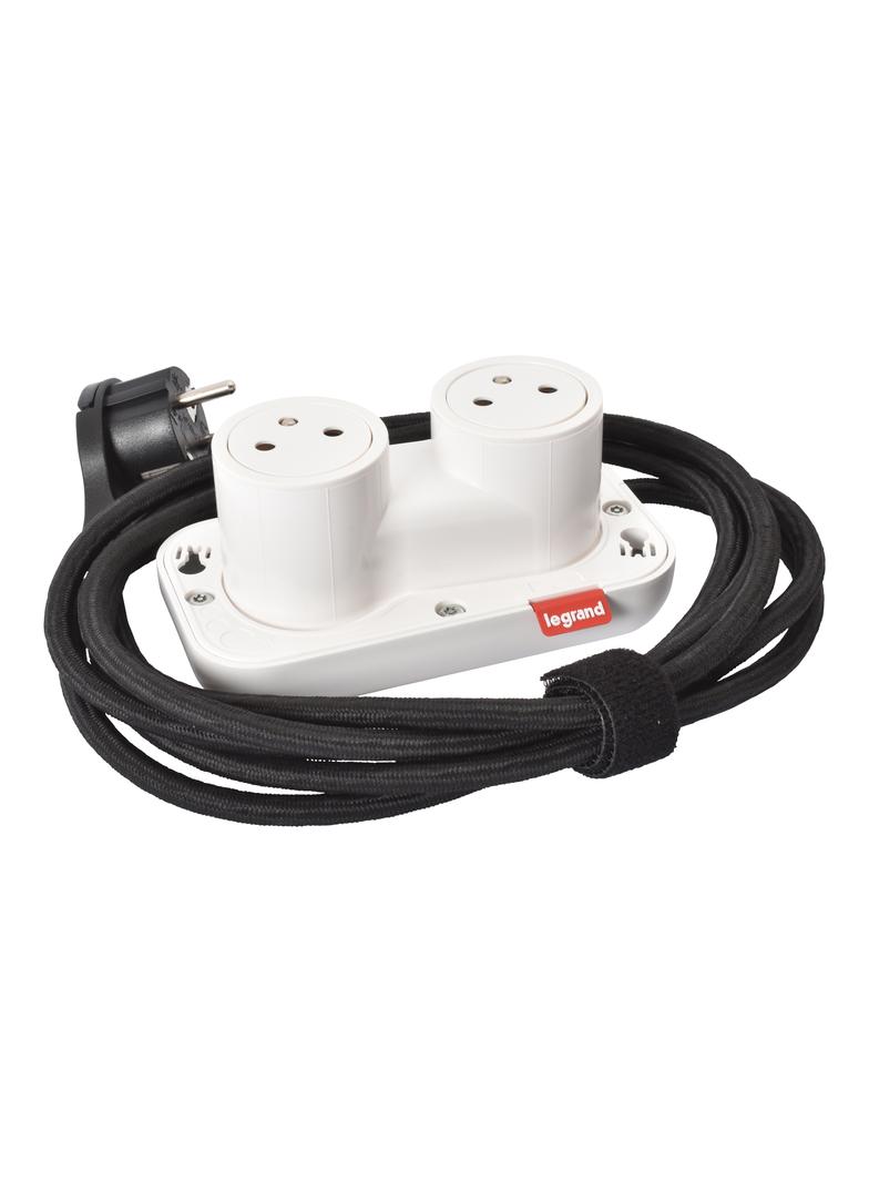 INCARA: ELECTR'ON - PODSTAWA 2X2P+Z - 2,5 M-BIAŁY, Legrand