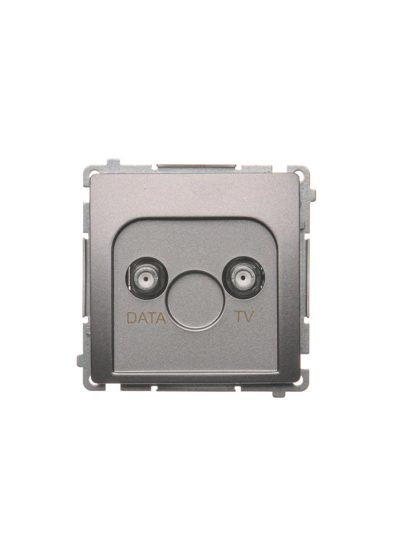 Simon Basic Gniazdo antenowe TV-DATA 1x wejście: 5–1000 MHz stal inox BMAD1.01/21 KONTAKT