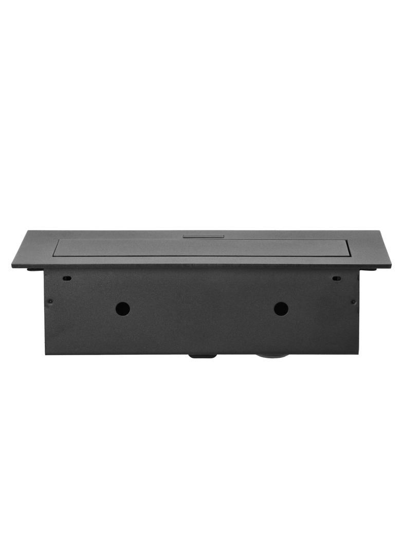Gniazdo meblowe wpuszczane w blat z płaskim rantem, 3x2P+Z (Schuko), czarne OR-GM-9036(GS)/B ORNO