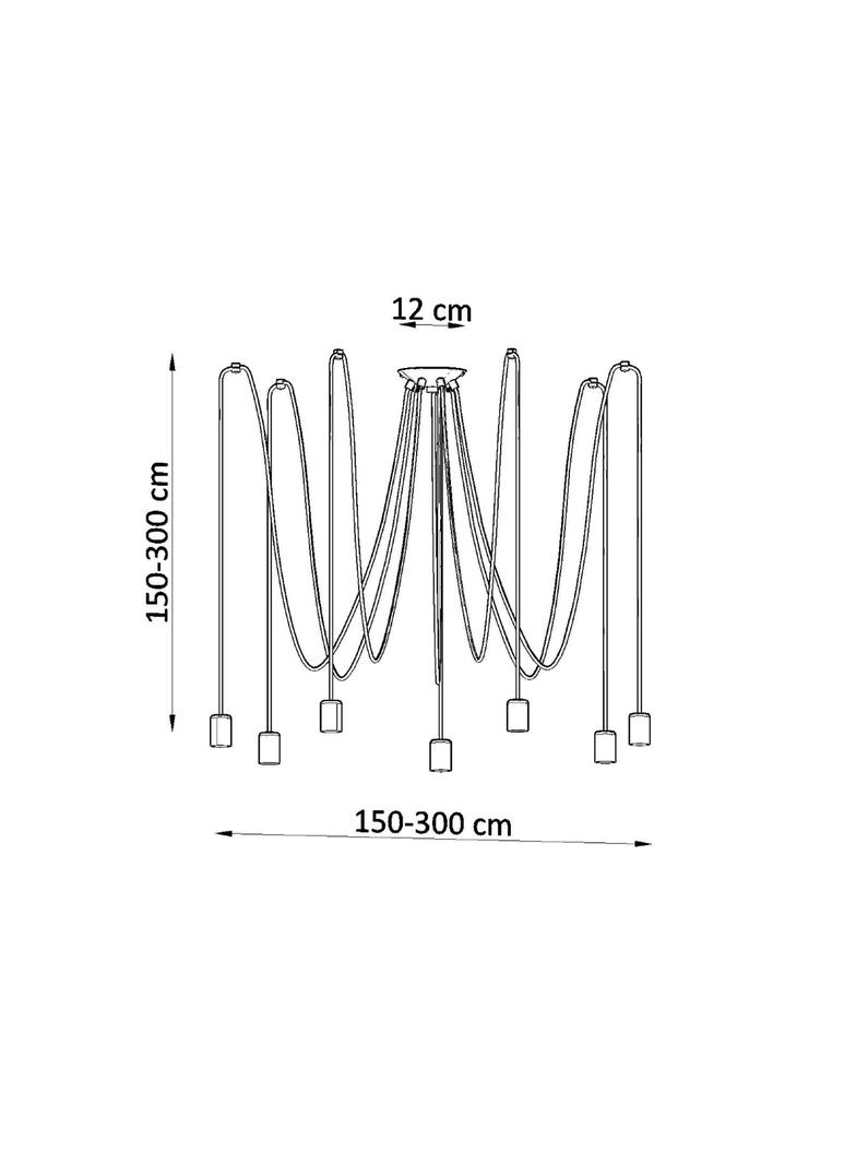 Sollux Żyrandol EDISON 7 czarny SL.0372