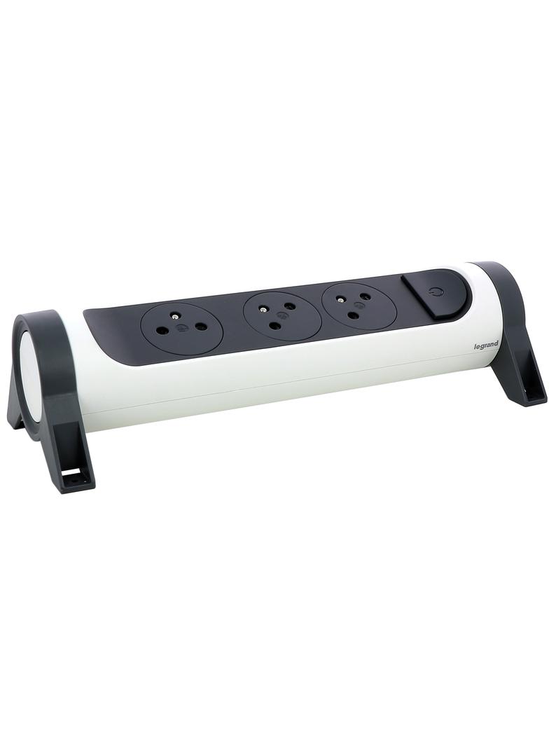 PRZEDŁUŻACZ PREMIUM, OBROTOWY, 3X2P+Z, BEZ PRZEWODU (WIELOGNIAZDOWY BLOK PRZENOŚNY) - BIAŁY/GRAFITOW