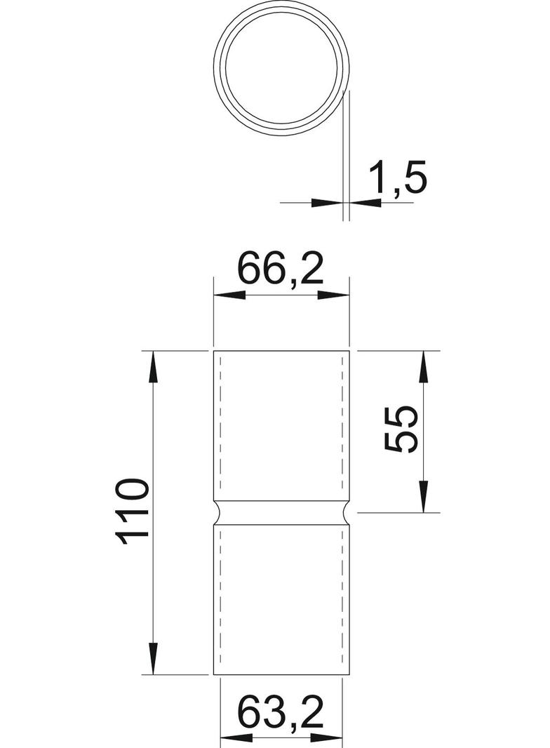 SV63 W ALU, Mufa rurowa alu