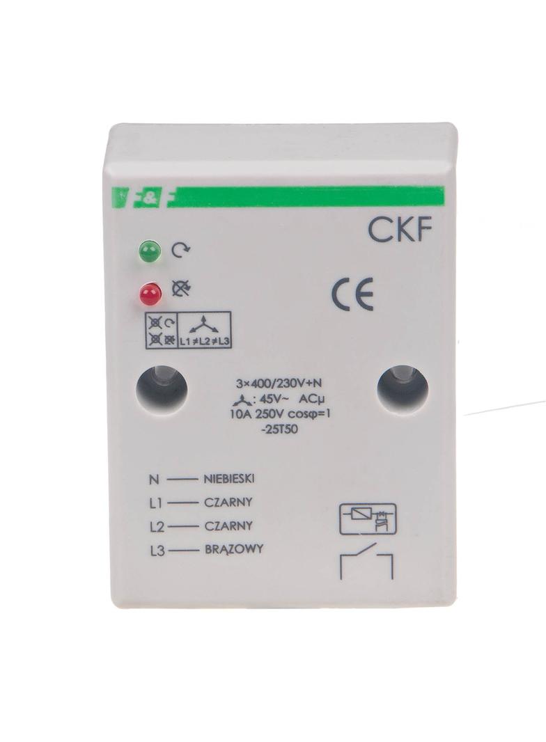 Mikroprocesorowy czujnik kolejności i zaniku faz, montaz natablicowy,True RMS