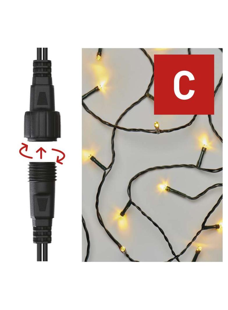 Lampki choinkowe Standard 50 LED 5m ciepła biel IP44 timer D1AW02 EMOS