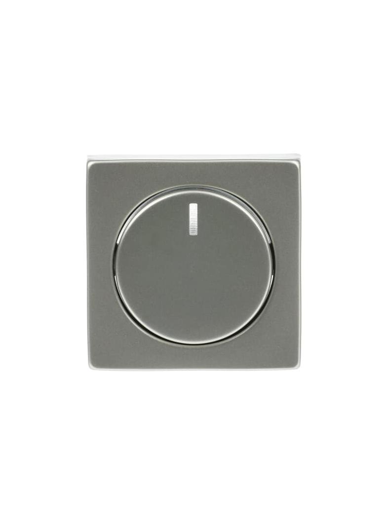 PURE Pokrywa z pokrętłem i lampką neonową Podwyższona konstrukcja Do ściemniaczy Busch-Dimmer stal s