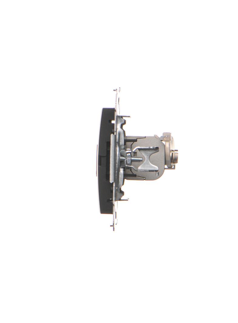 Simon 54 Gniazdo komputerowe pojedyncze RJ45 kategoria 6 ekranowane z przesłoną przeciwkurzową czarn