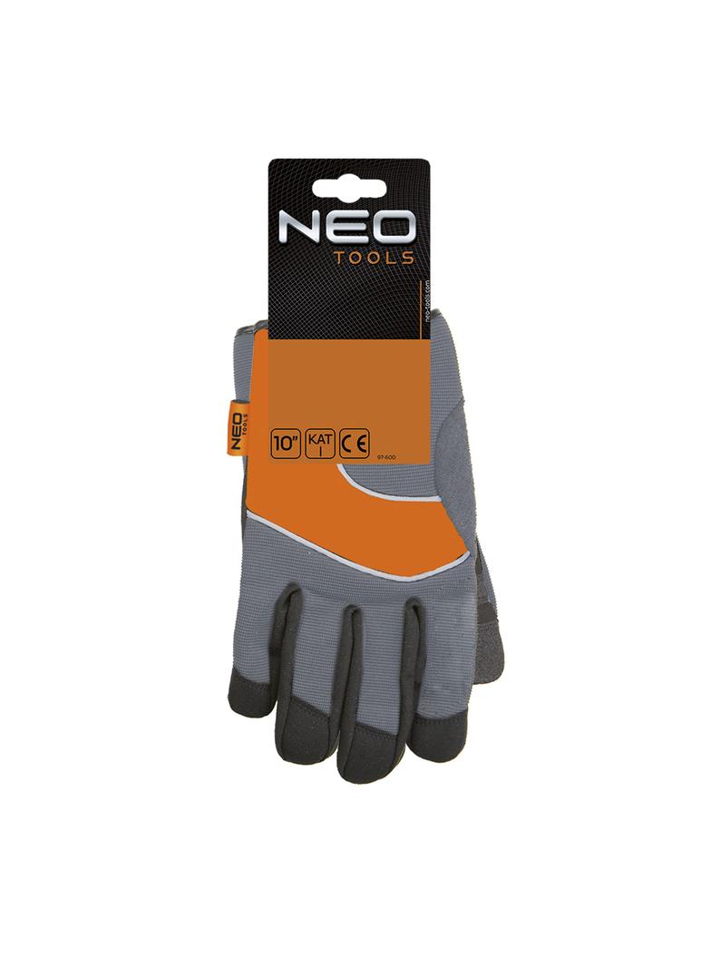 Rękawice robocze, skóra syntetyczna, wstawki PCV, 10"