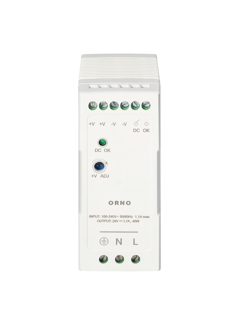 Zasilacz przemysłowy na szynę DIN 24VDC 1,7A 40W obudowa z tworzywa sztucznego OR-PSU-1662 ORNO