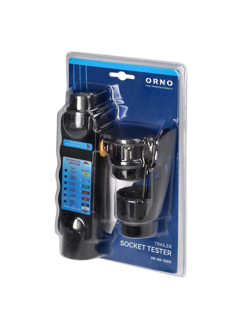 Tester gniazda przyczepy +adaptery 13/7-pin,12/24V OR-AE-13231 ORNO