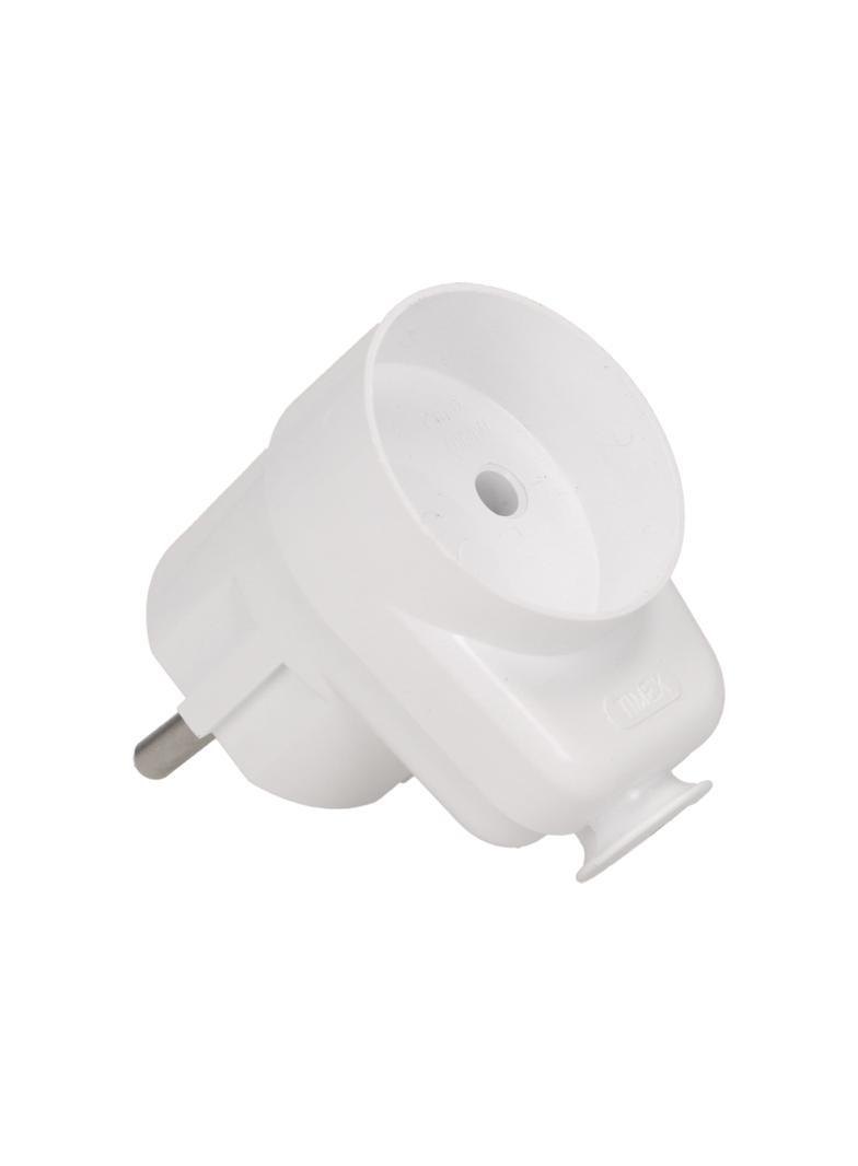 Wtyczka kątowa 2P z gniazdem biała WT-16U/G K2/BIAŁY ORNO